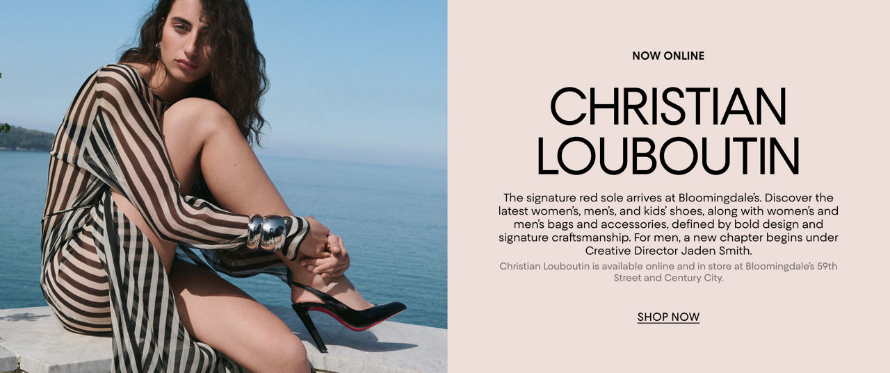 Now online. Christian Louboutin. The signature red sole arrives at Bloomingdale's.