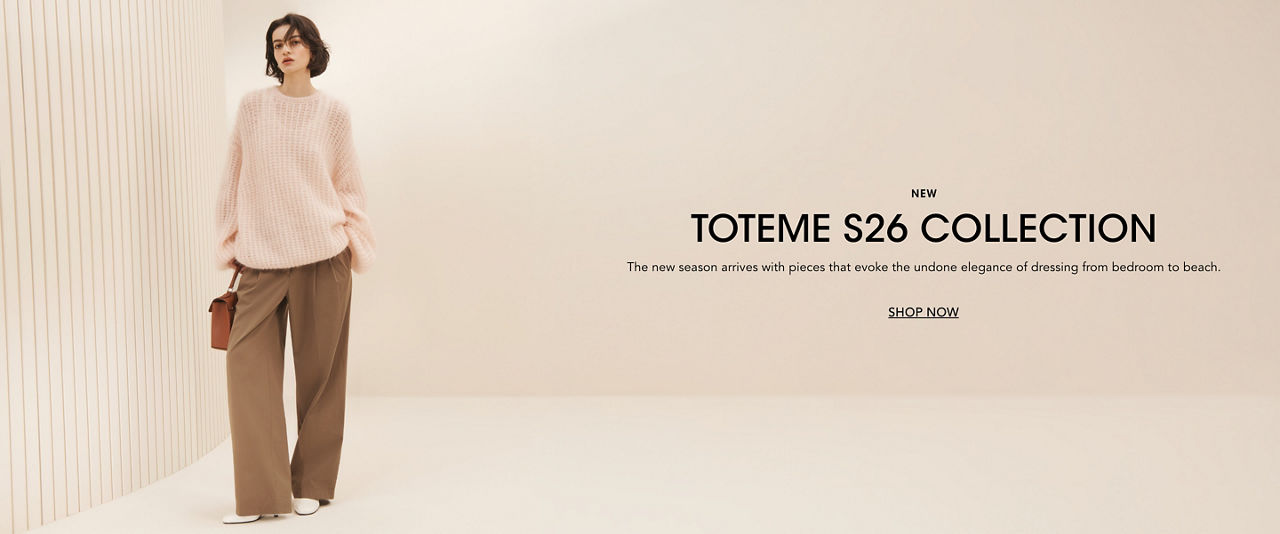 New Toteme spring 26 collection. The new season arrives with pieces that evoke the undone elegance of dressing from bedroom to beach.