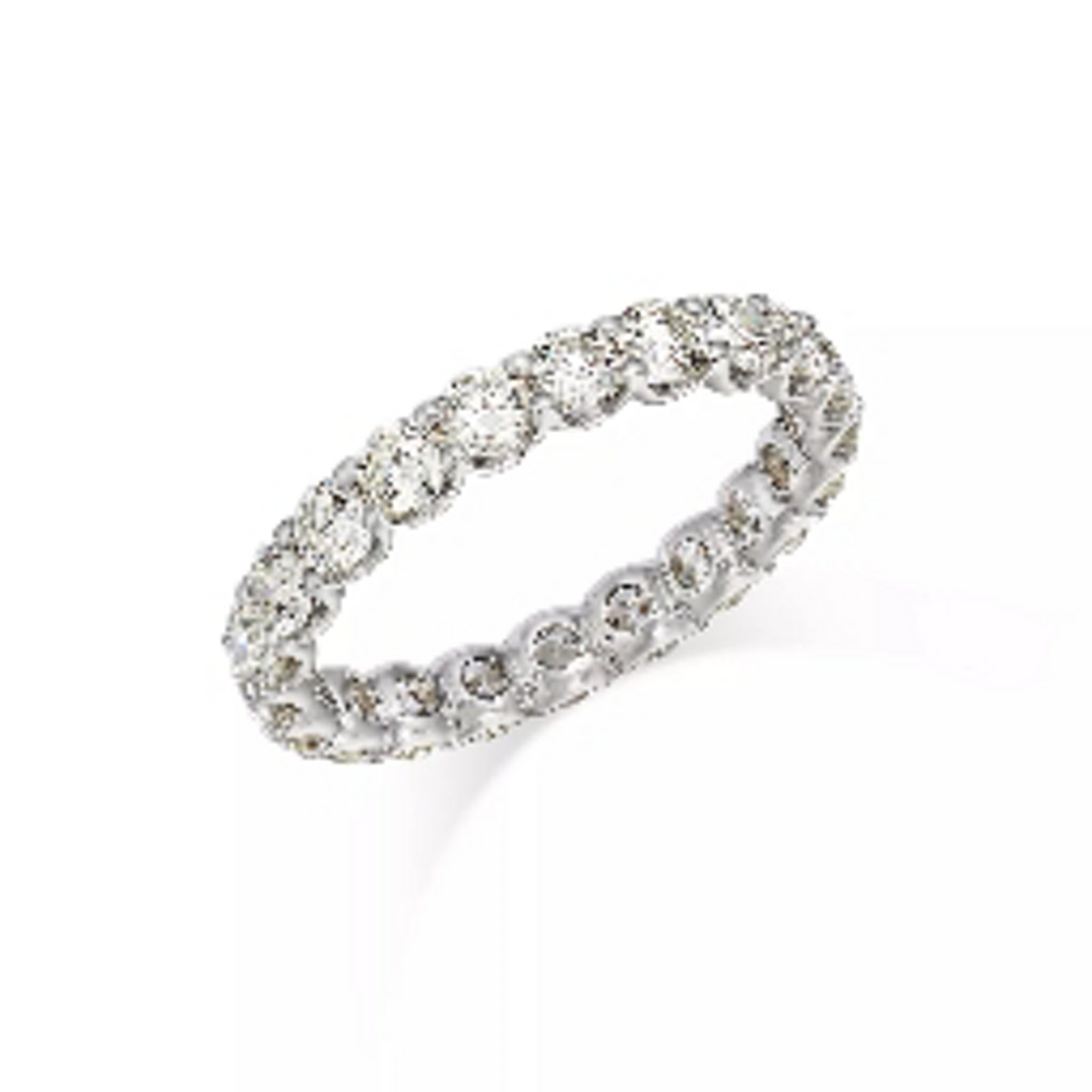 1 thumbnail photo of a diamond band with sparkling diamonds in white gold.