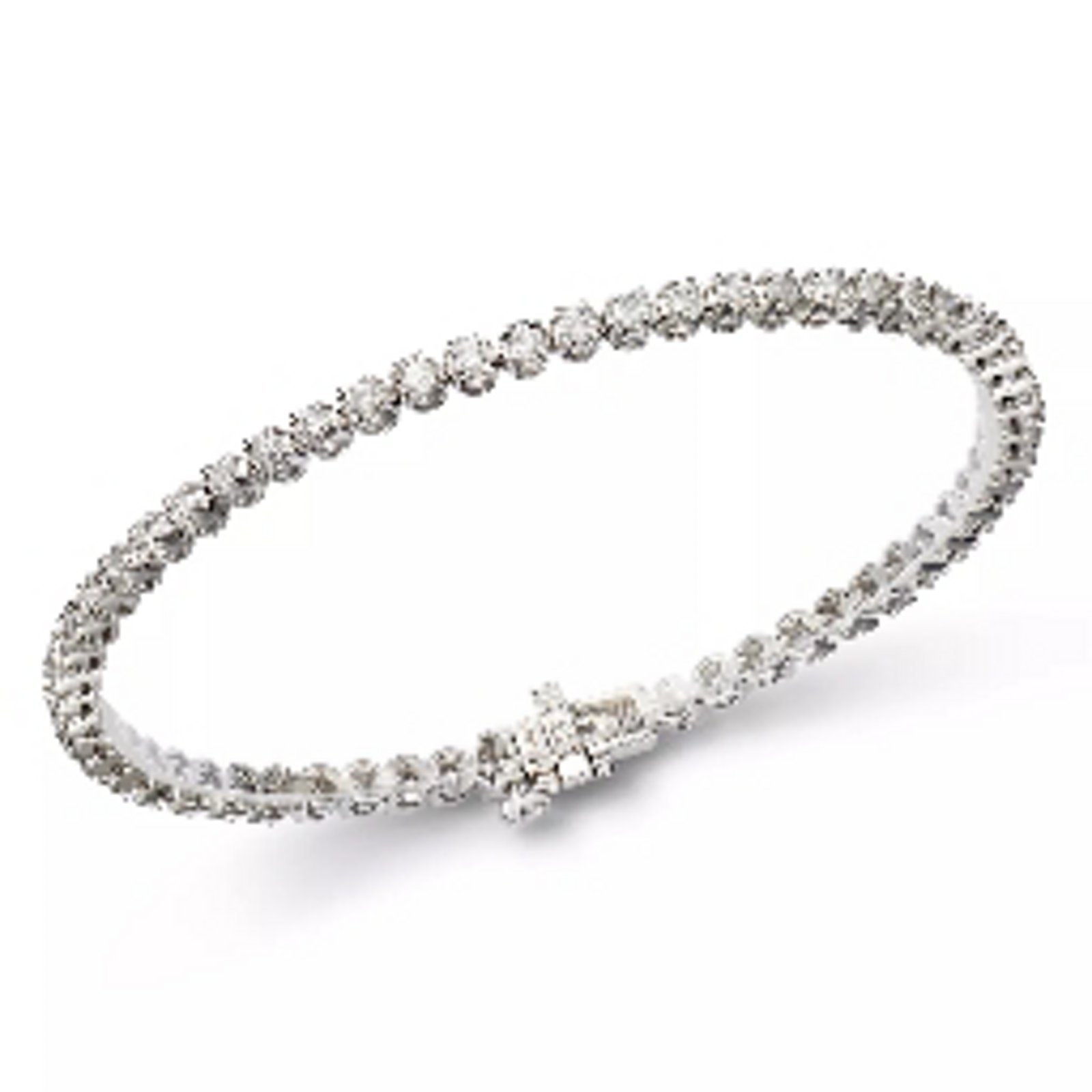 1 thumbnail photo of a tennis bracelet with sparkling diamonds in white gold.