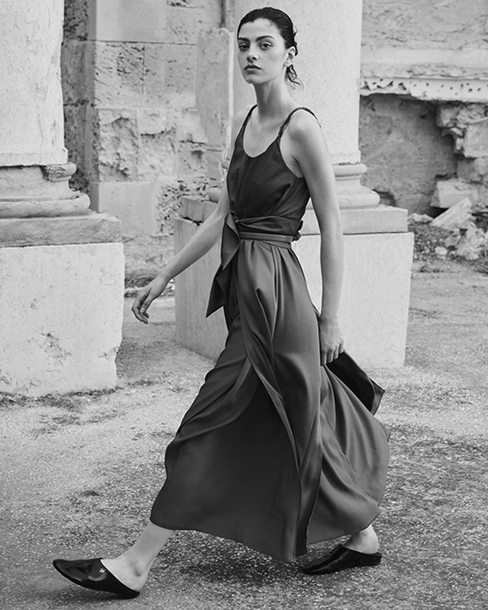 green emerald velvet dress Emporio Armani Grey and Green Sequin Embellished Deep-V Silk Evening Gown